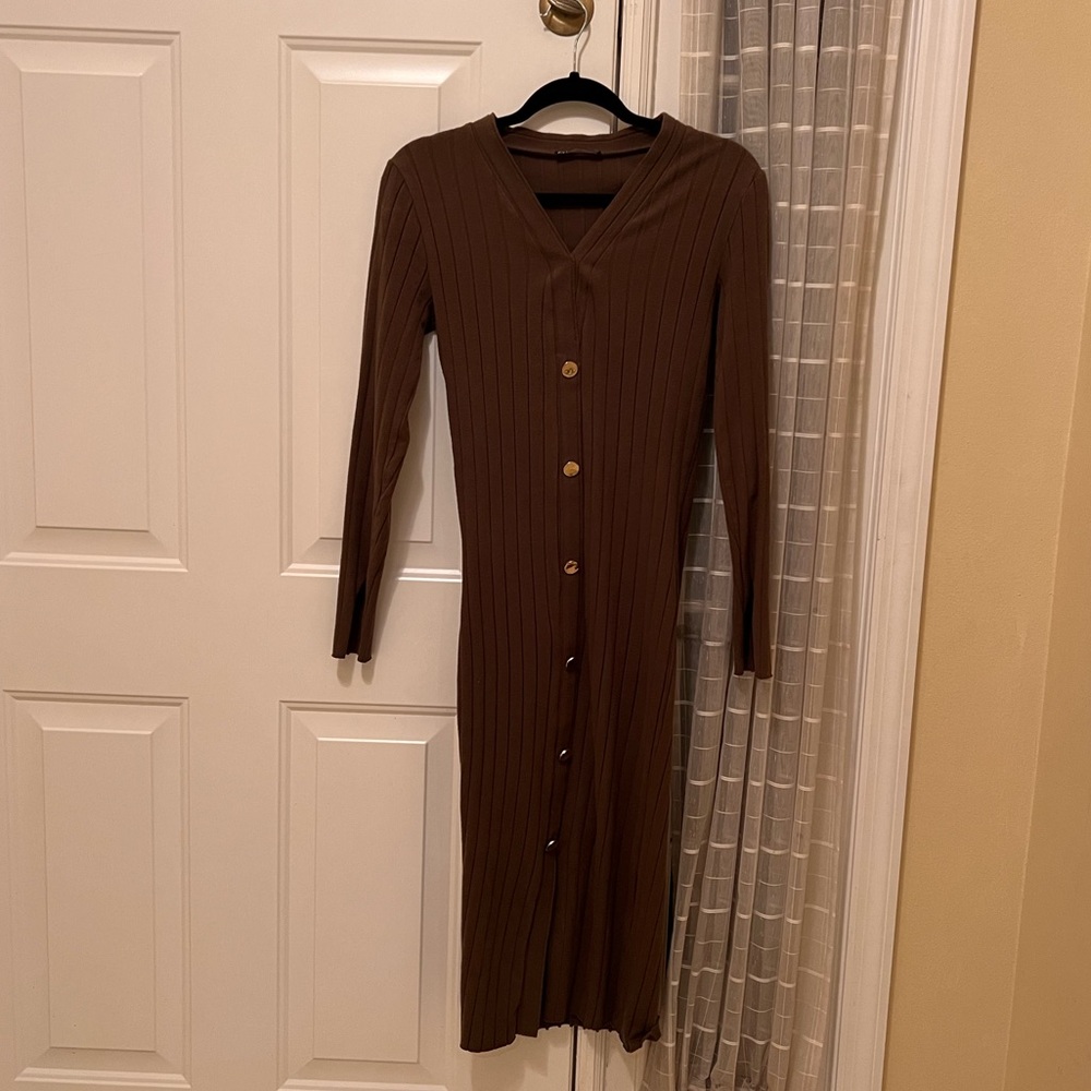 ZARA KHAKI/army green light sweater dress